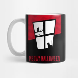 Meowy Halloween Funny Cat Design Mug